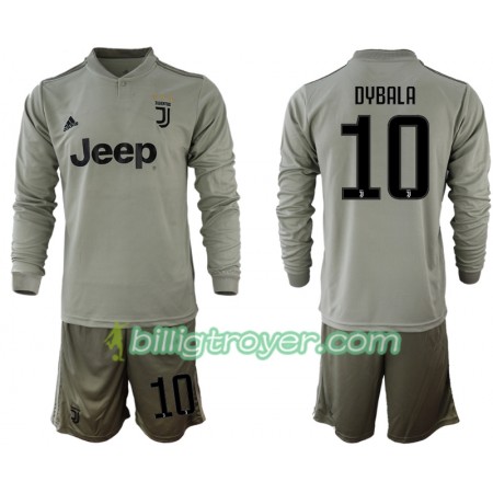 Billige Fotballdrakter Juventus DYBALA 10 Barn Bortedraktsett 2018/19 Langermet